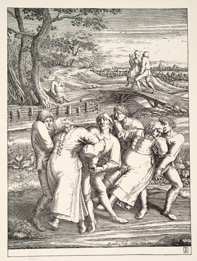 Two Groups of Peasants Following the Pilgrimage of Epilepsy by Pieter Bruegel the Elder